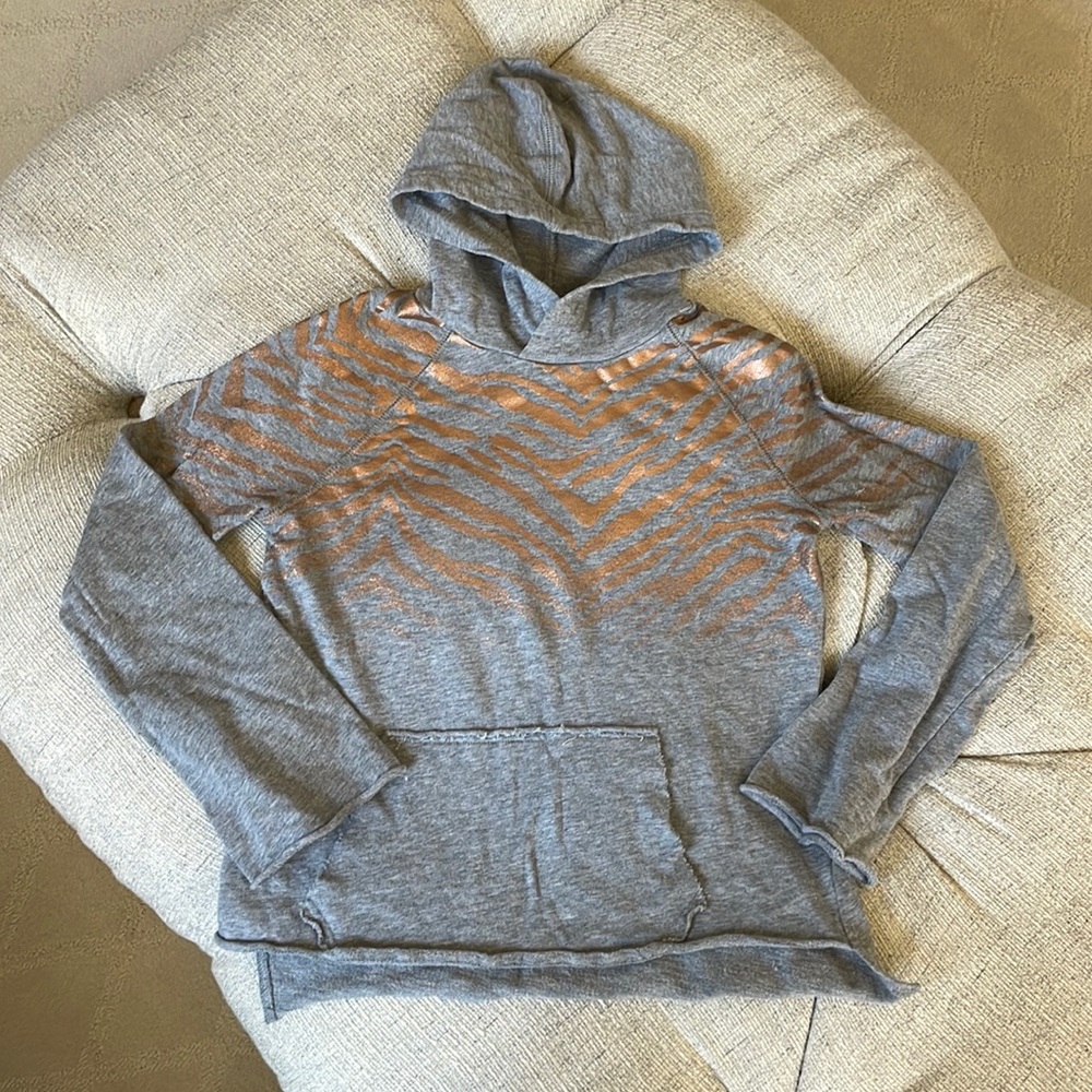 Splendid Rose Gold Metallic Tiger Stripe hoodie